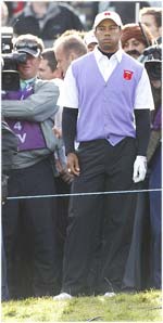 Tiger Woods énervé après son mauvais coup de la Ryder Cup