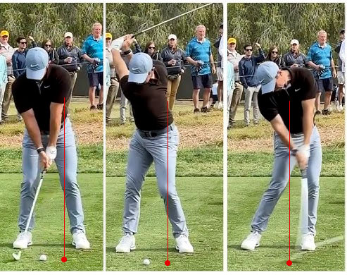 Déplacement du corps par rapport au point bas chez Rory McIlroy Déplacement du corps par rapport au point bas chez Rory McIlroy